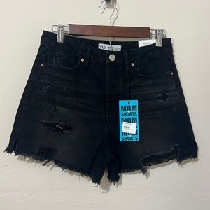 Mom fit YMI denim shorts.